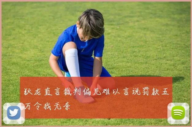 狄龙直言裁判偏见难以言说罚款五万令我无奈